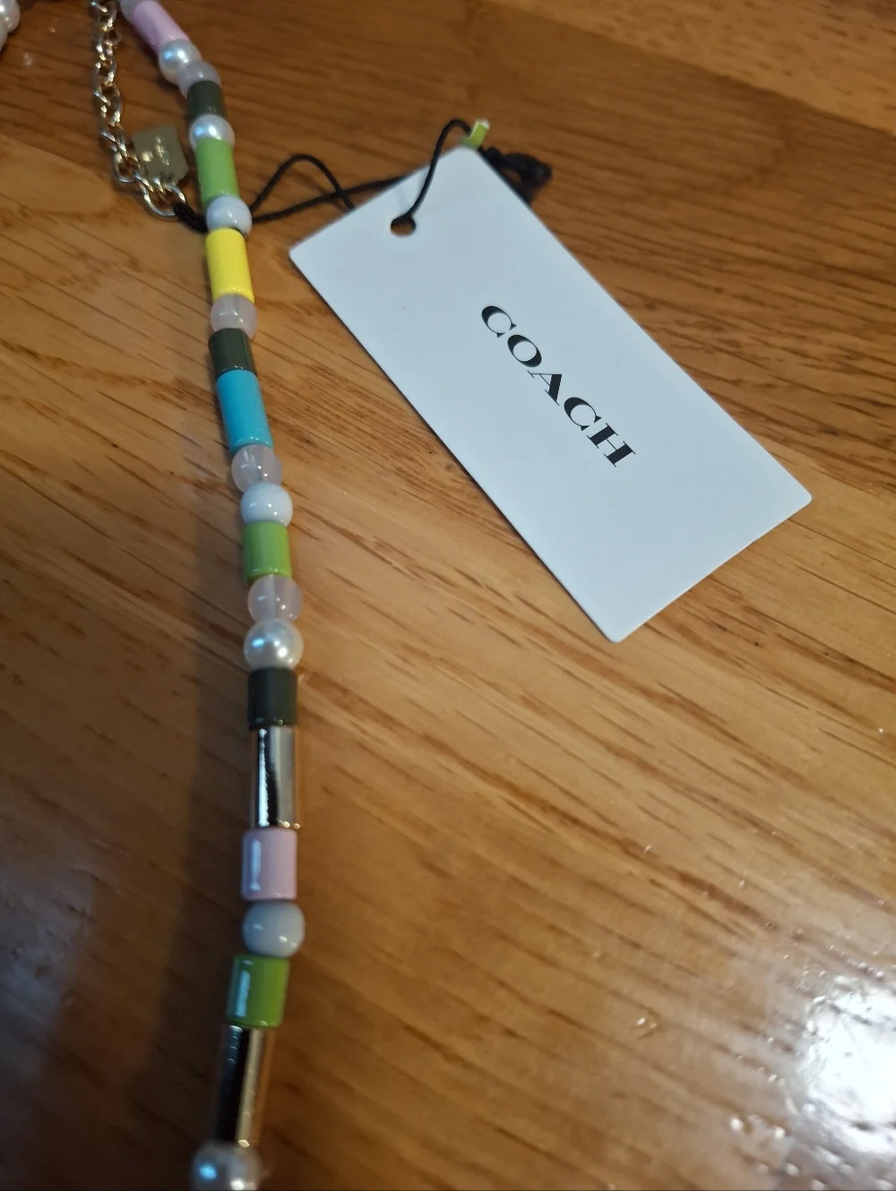 Coach Heart Multi Charm Beaded Necklace NWT - Picture 12 of 13